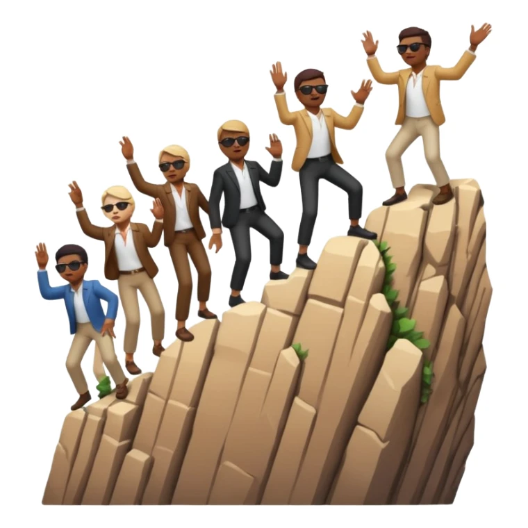 the blind leading the blind off a cliff with seeing canes  sticker