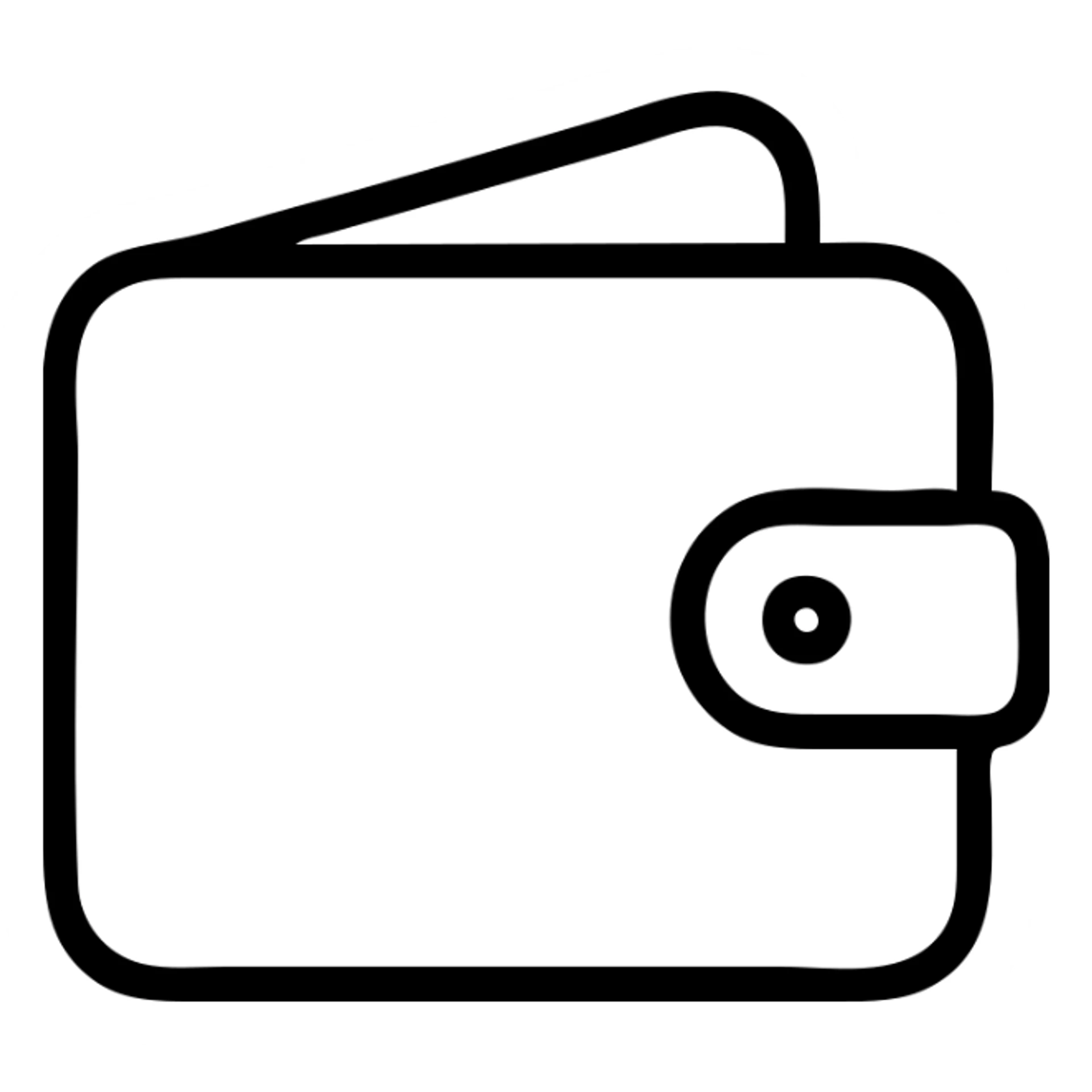 wallet icon, minimal outline, clean lines, icon style sticker