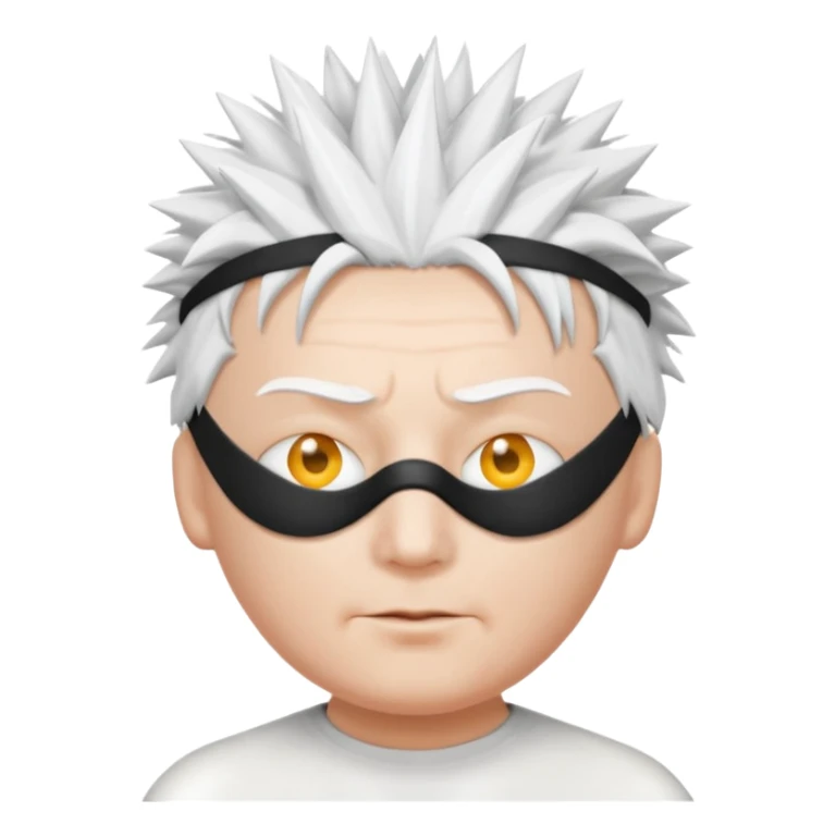 a white egg with a gojo blind fold and spiky white hir sticker