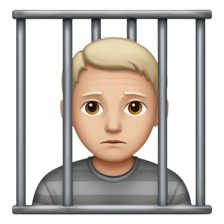 Jail emoji. A Person behind barrs sticker