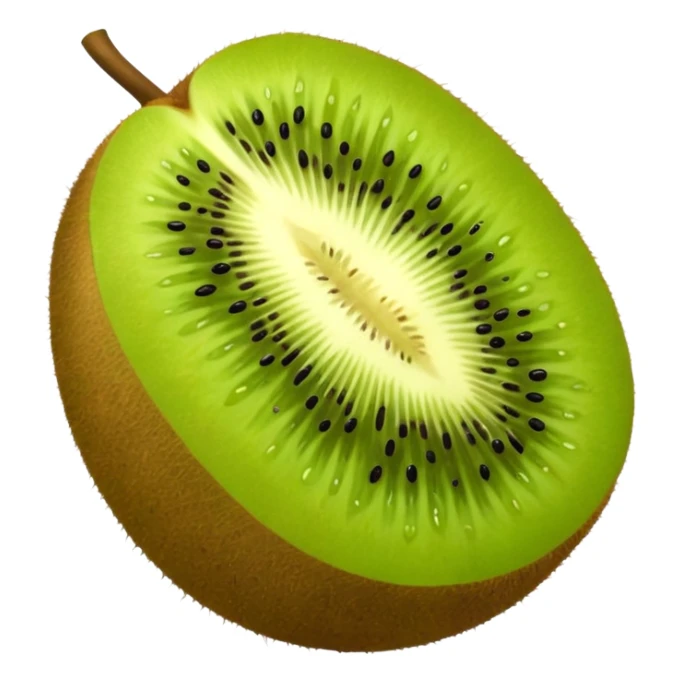 simple kiwi fruit emoji, minimal detail, maximum scalability sticker
