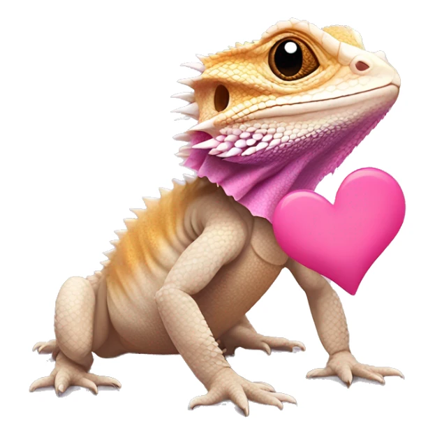Bearded dragon with pink hearts and super cute sticker