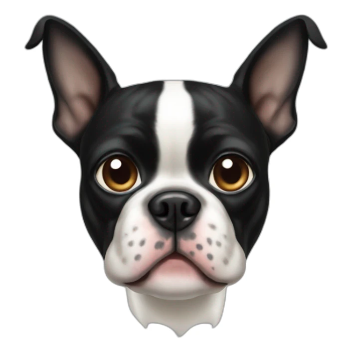Boston terrier with one black eye sticker
