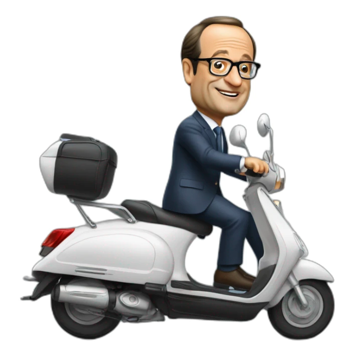 Francois hollande en scooter sticker