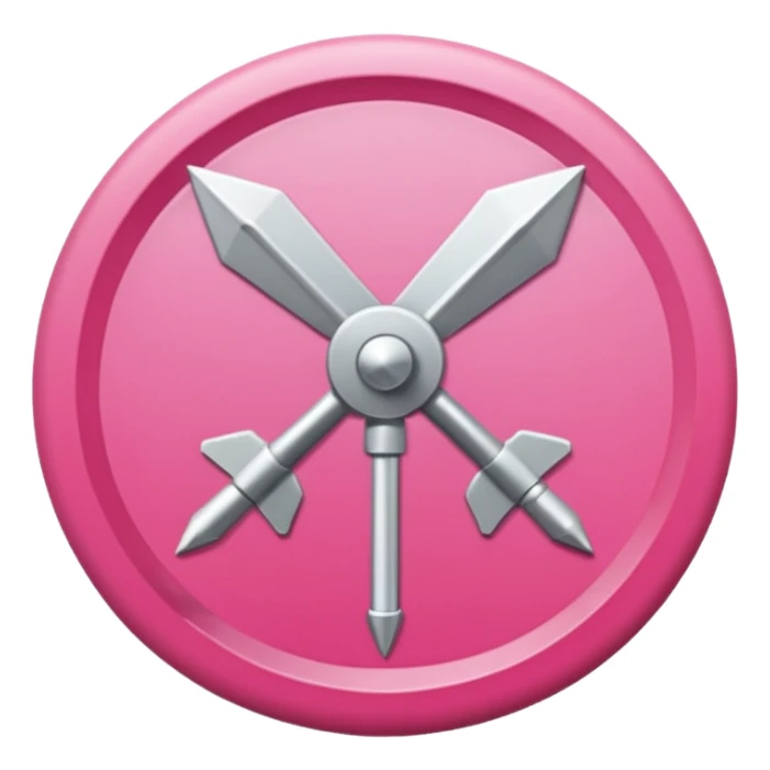 fleche directionelle blache sur fond de couleur rose sur un bouton   sticker