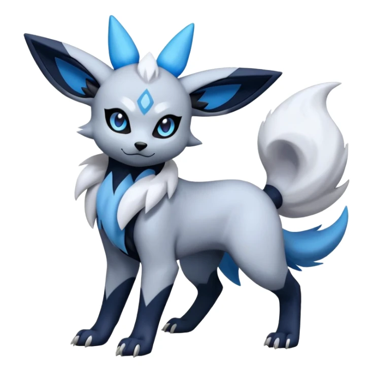 Absol-Umbreon-Zorua-Fakémon-hybrid-creature (full body)  sticker