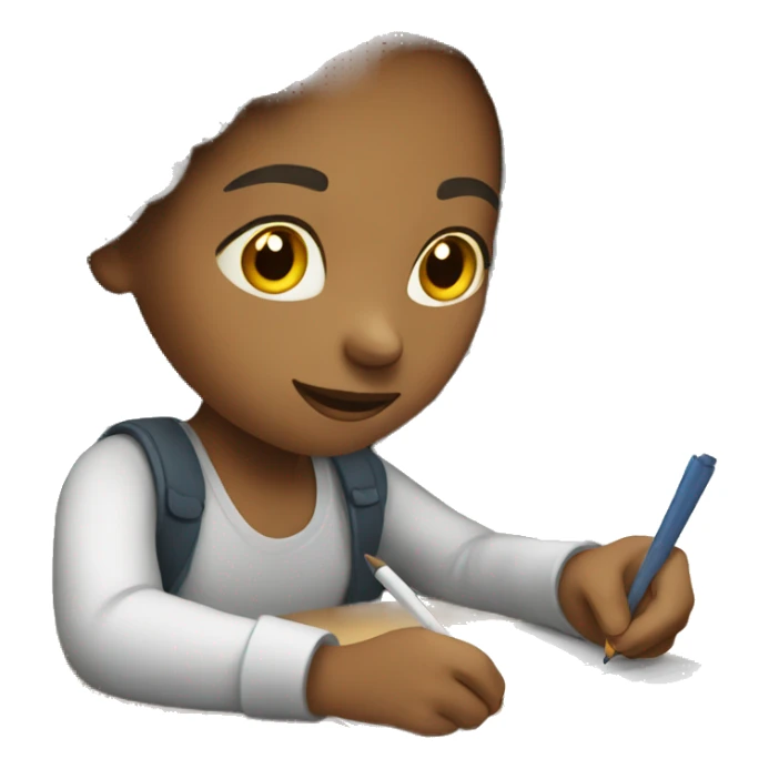 Girl writing sticker