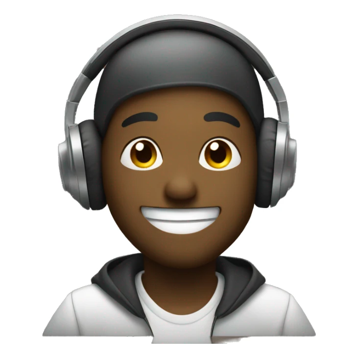 Cartoon dj listening music happily sticker