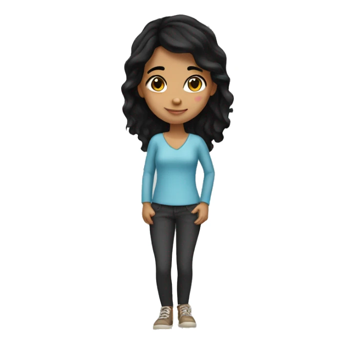 Hispanic girl with black hair sticker