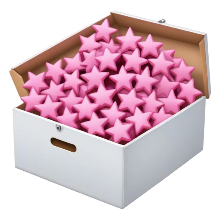 box full of pink stars sticker