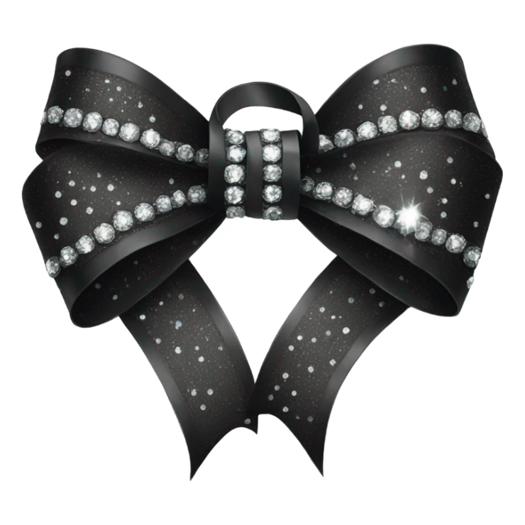 Black ribbon with sparkly diamonds on it sticker