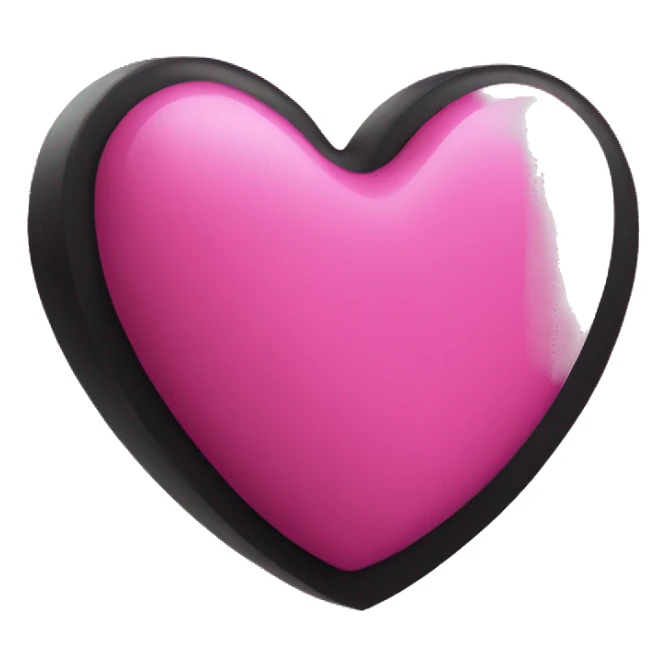 heart-deep-pink-and-black-color sticker