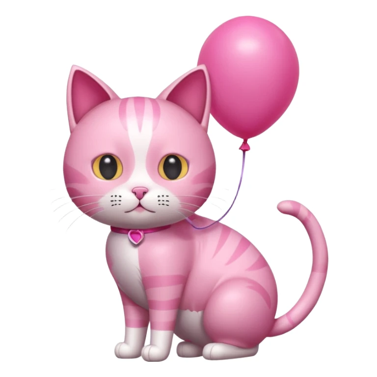 Make a pink cat with a balloon head, no the head is a balloon with the details of the cat head on the balloon head, make the body visible enough to where it’s big enough to be roughly the size of a cat body and make sure THAT THE CATS HEAD IS A BALLOON sticker