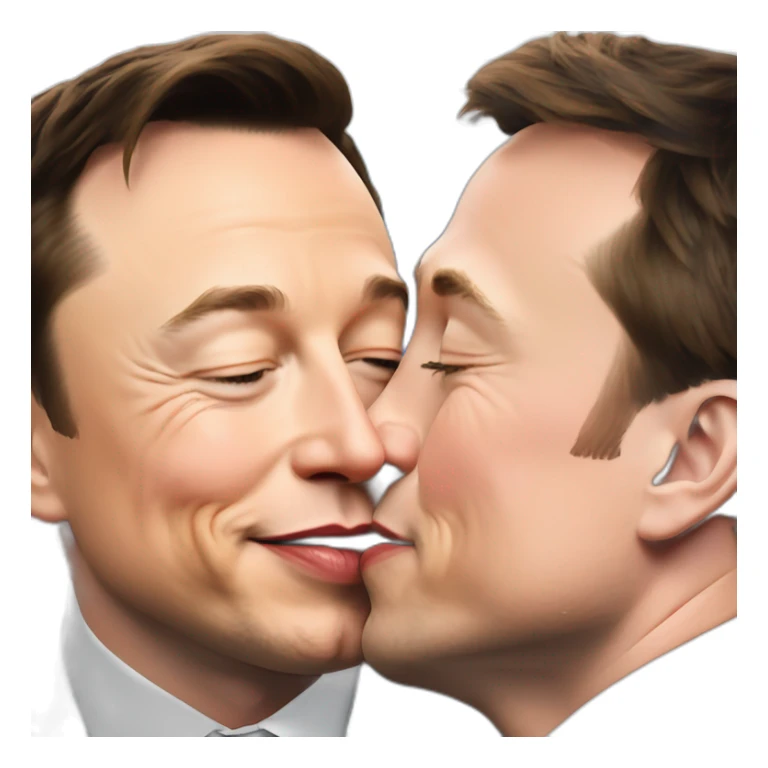 Elon musk kisses Macron sticker