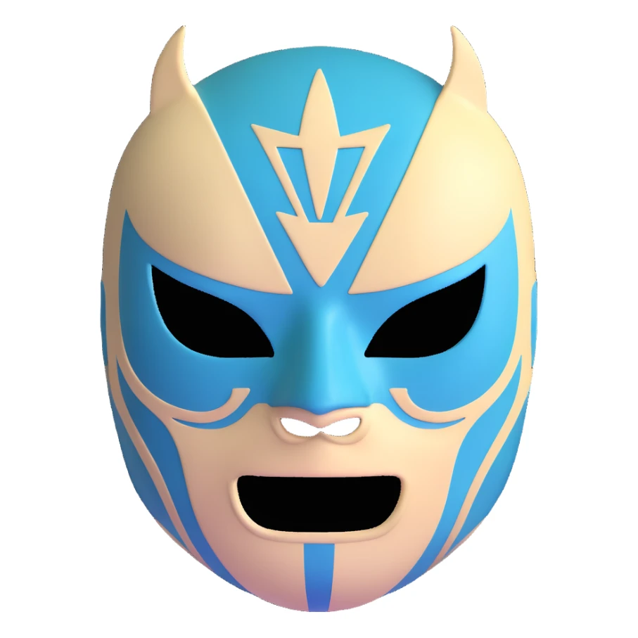 dark green, cream, and Carolina blue luchador mask sticker