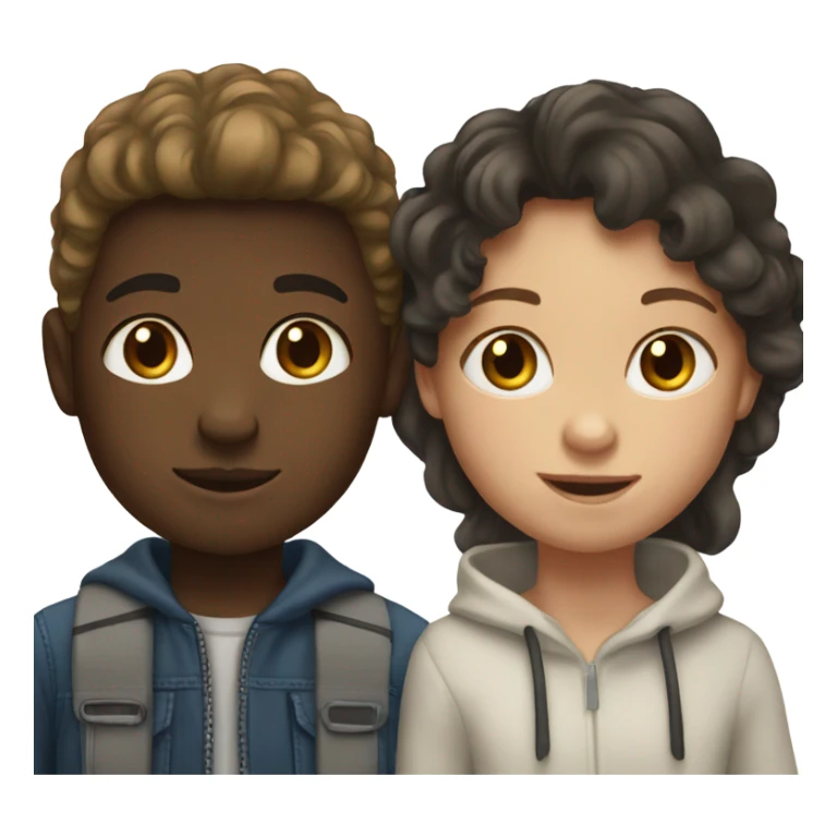 mixed race girl and white boy sticker
