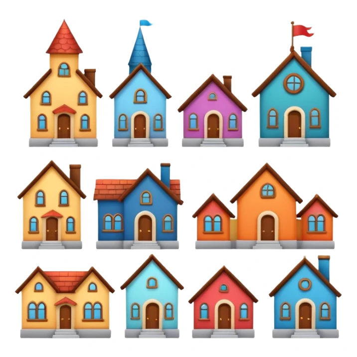 different styles of houses bitmojies sticker