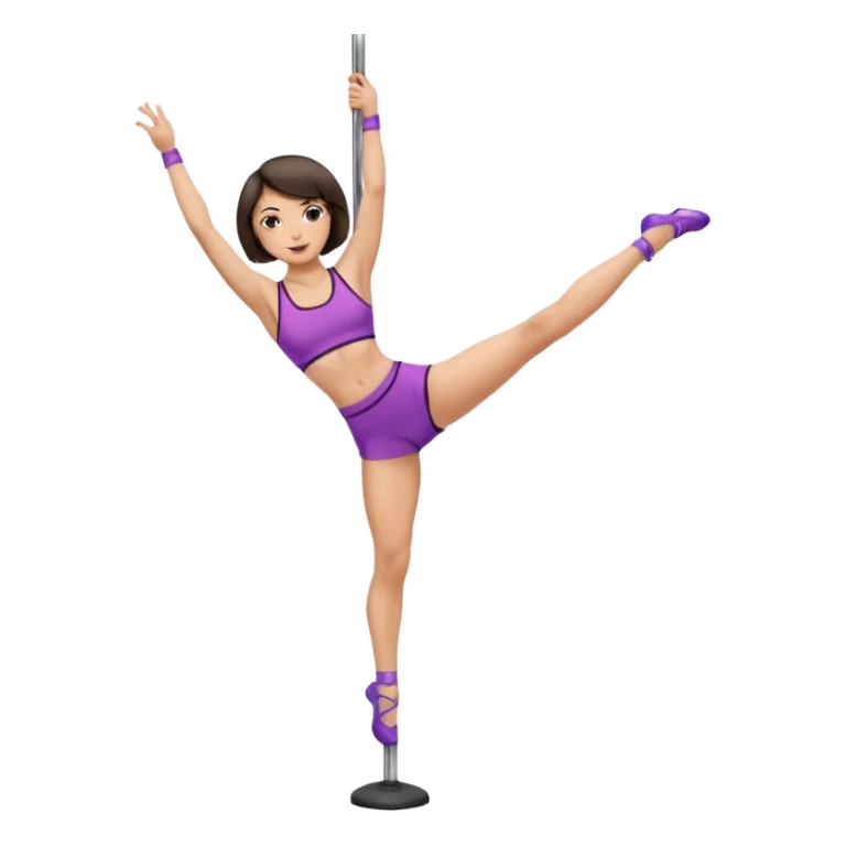 brunette with short hair (bob) and light skin pole dancing sticker