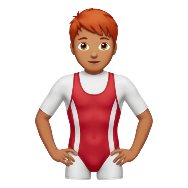 man in bathing suits with red hair sticker
