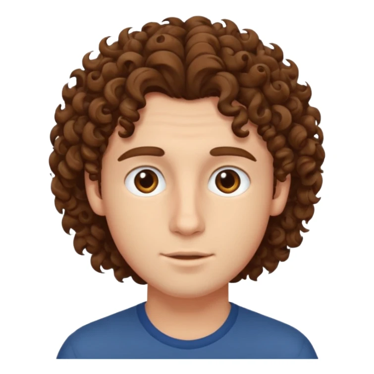 Young man with curly hair  sticker