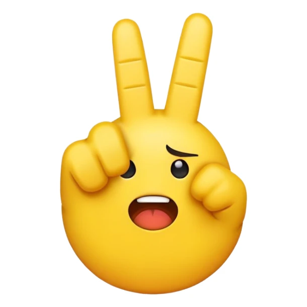 A funny emoji putting up the modele finger sticker