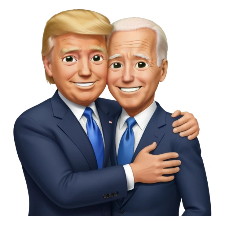 Trump hugging Joe Biden  sticker