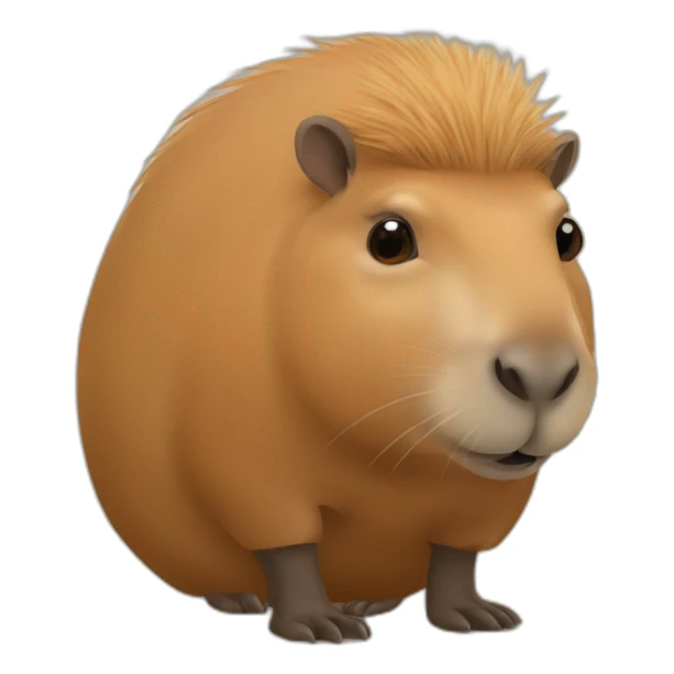 Capybara met een sinasappel op zijn hoofd sticker