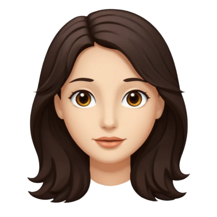 Briseide ha i capelli lunghi e castano scuro e leggermente ondulati, gli occhi castani e ha il viso allungato sticker