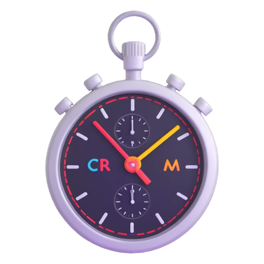 A stopwatch in the style of Microsoft 3D emojis, vibrant colors, 3D effects sticker