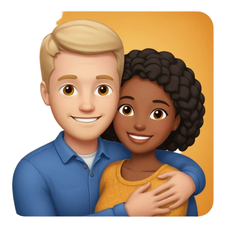 White man black Woman Love  sticker