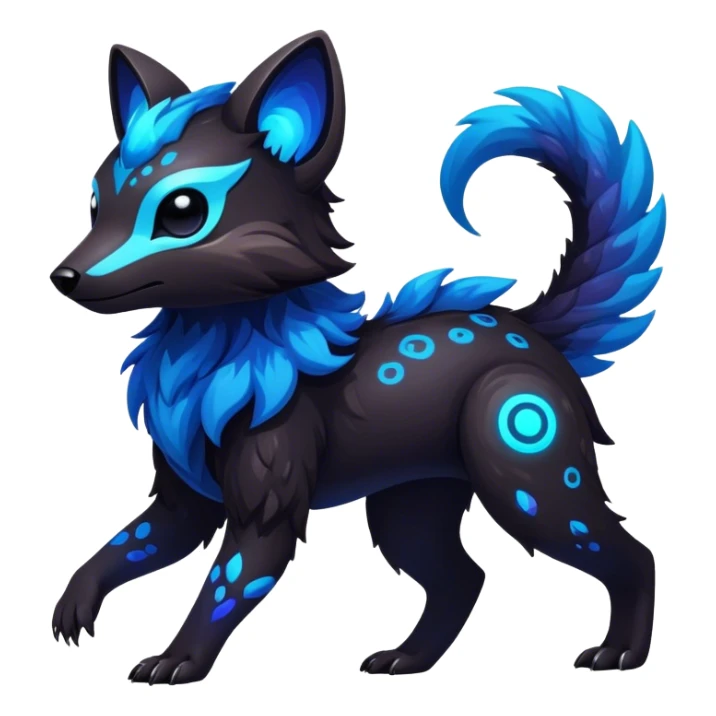 Epic Edgy Cute Colorful Vibrant Dark Nebula Modern Vernid-Protogen-creature-animal, full body sticker