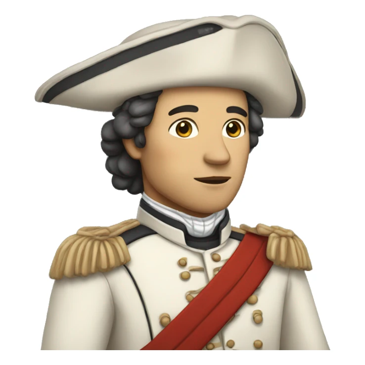 an american colonist, white skin, wearing a traditional uniform sticker