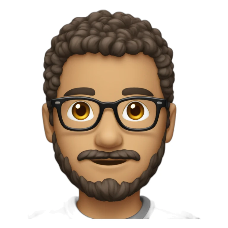 Garçon lunettes et cheveux courts bruns bouclés  sticker