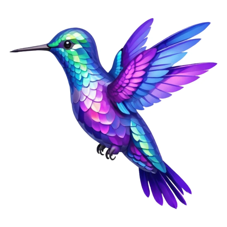 hummingbird with blue and purple with sparks sticker