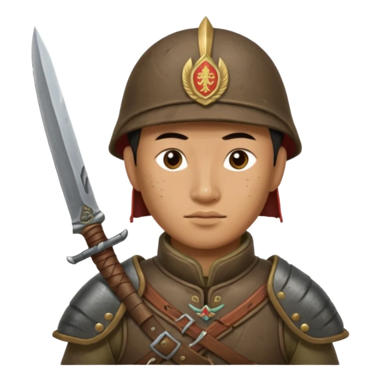 horse mogolian ancient army with small knife sticker