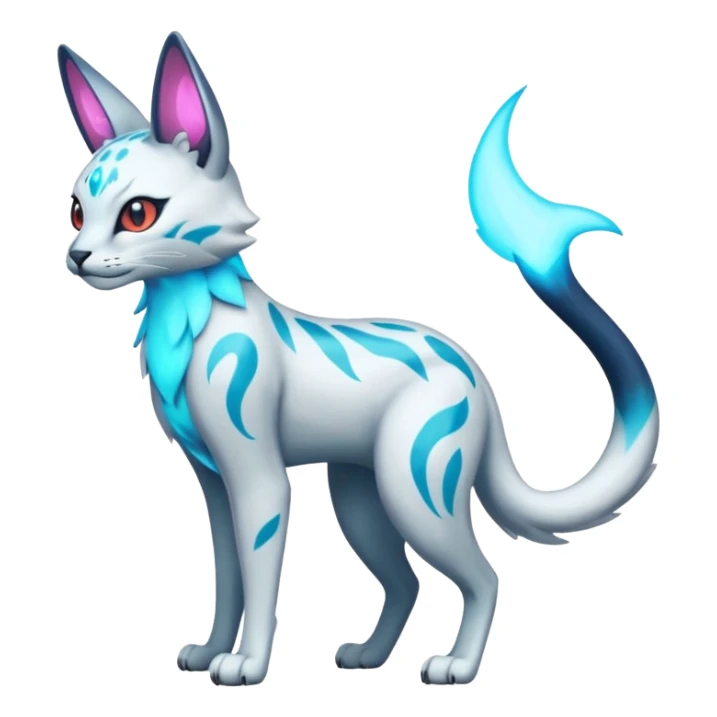 Neon Vibrant Pulsating Trail-glowing Chromatic Trico-Serval-Absol-Salamence-Silvally-fusion-hybrid sticker