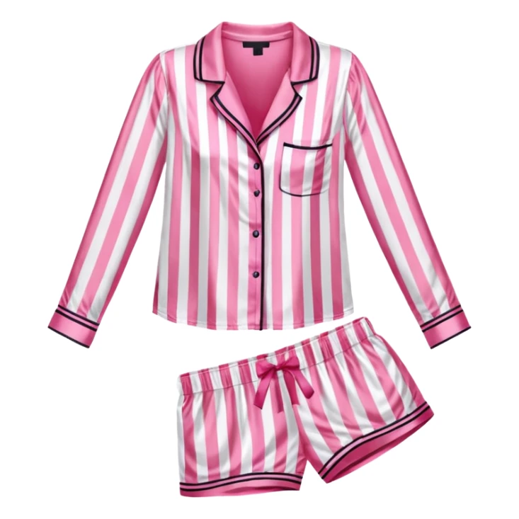 Striped pink and white silk Victoria’s Secret pajama set sticker
