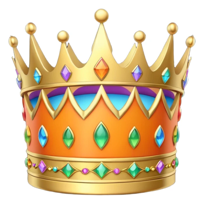 3d crown orange in color with rainbow inlay sticker