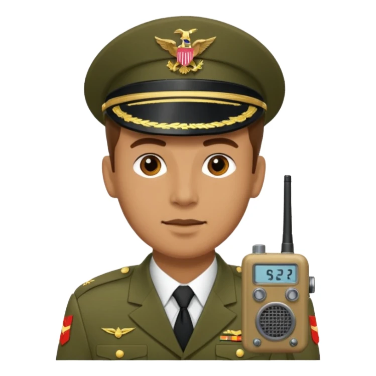 Military man with radio  sticker