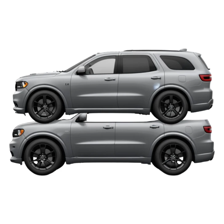 2023 Grey dodge Durango from side view with black rims sticker