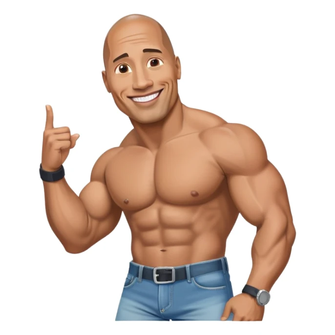Dwayne the rock Johnson flirty in Jean shorts sticker