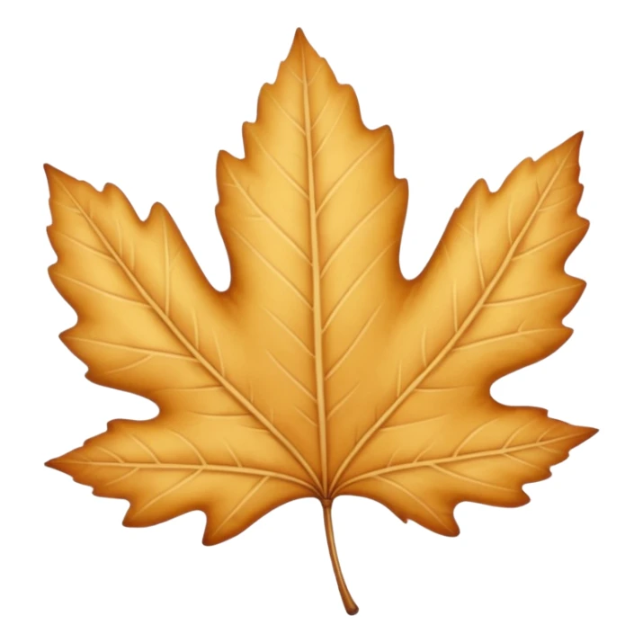 pastel warm autumn leaf in beige and golden tones, soft shadows, light grain texture, no background, cozy and delicate atmosphere sticker