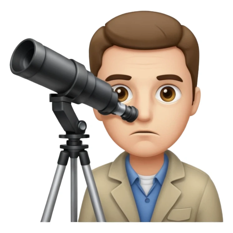 Jealousy - fear of losing someone's affection to a rival - looking through telescope sticker