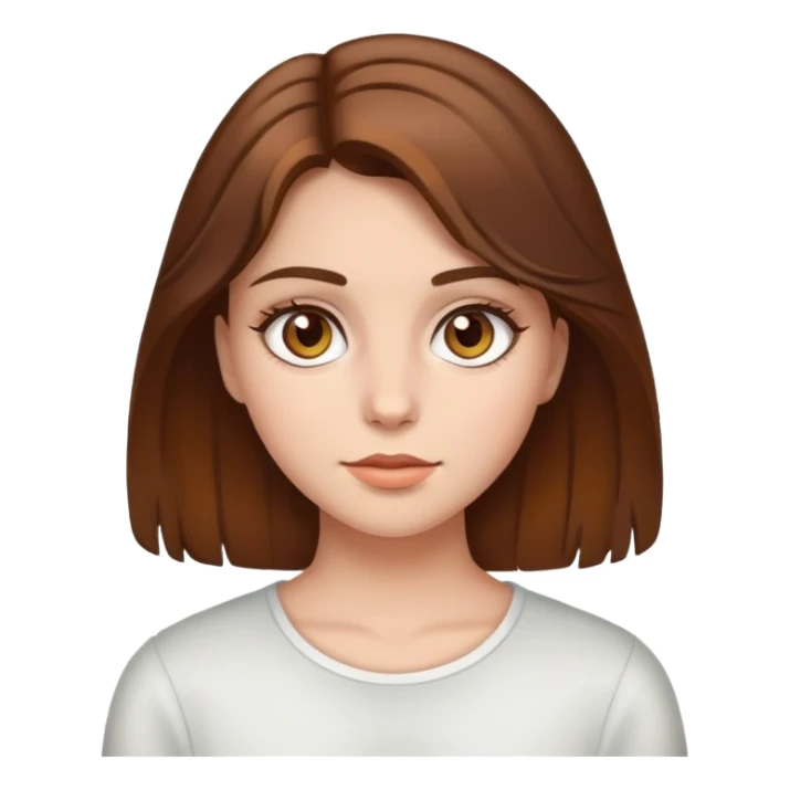 Brown hair girl with hazel eyes  sticker