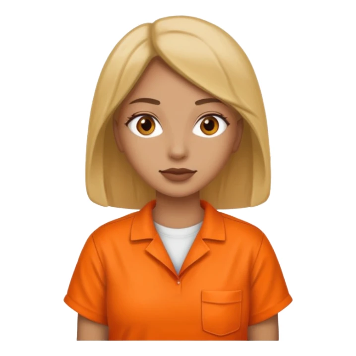 prisoner woman in orange clothing sticker