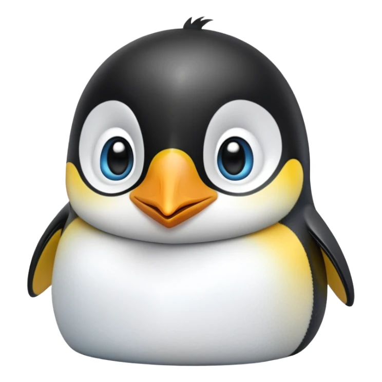 cinematic-cute-emperor-penguin-portrait-emoji,-head-tilted-playfully-and-inquisitively,-with-glossy,-pristine-plumage-accented-by-a-bright-beak-and-round,-sparkling-eyes-filled-with-curiosity,-simplified-yet-irresistibly-adorable-features,  sticker