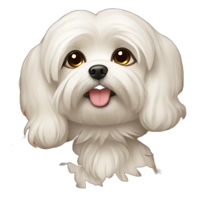 Maltese dog on autumn leaves sticker