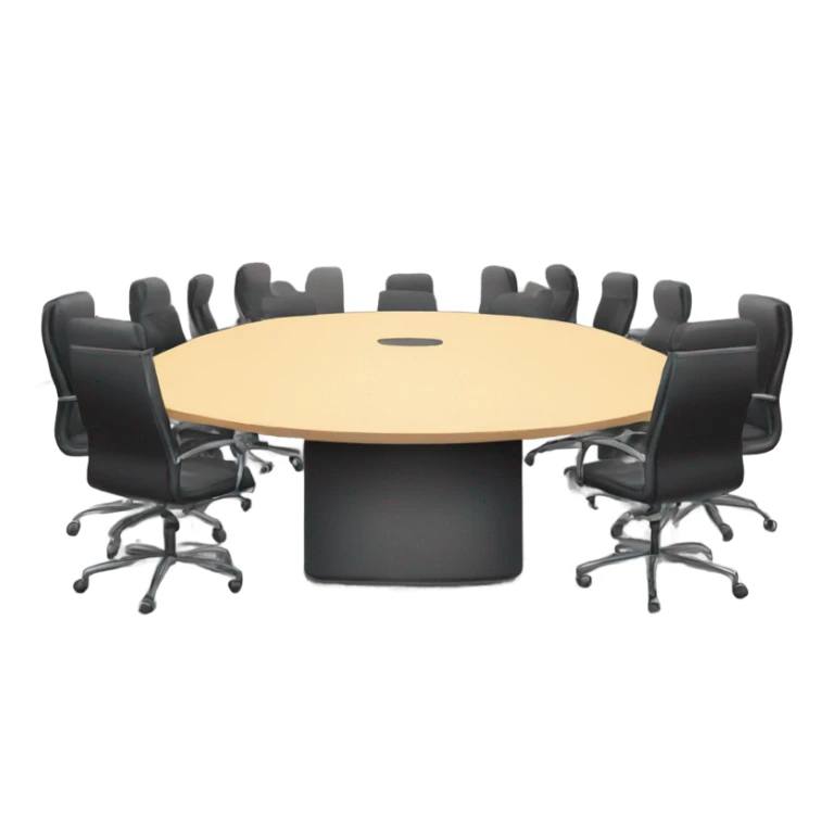 Conference room with chairs and hats sticker