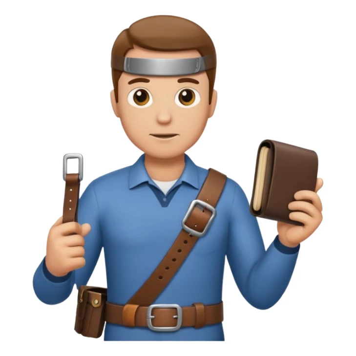 Un père avec une ceinture à la main  sticker