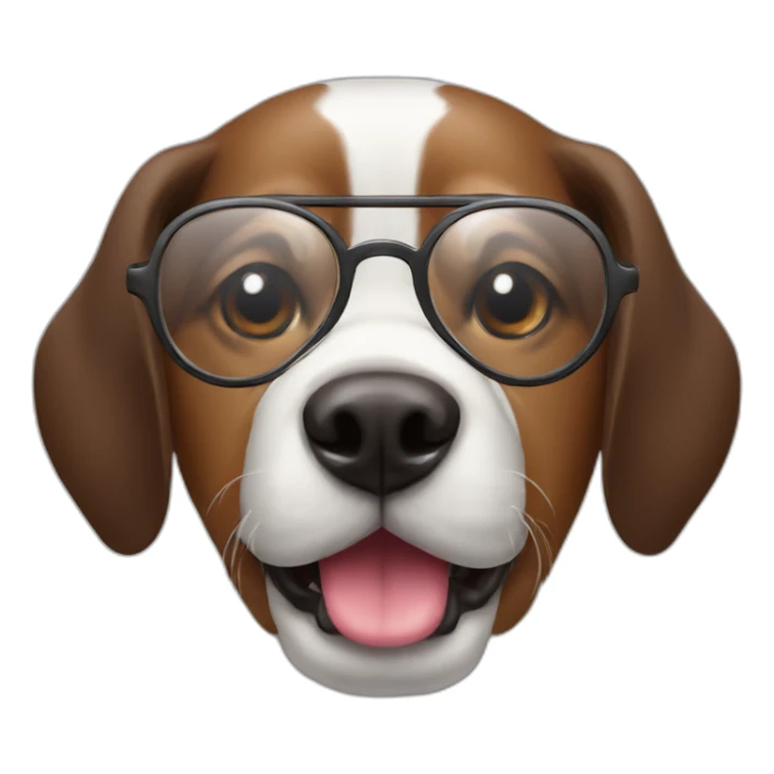 Dog with glass and mustache sticker